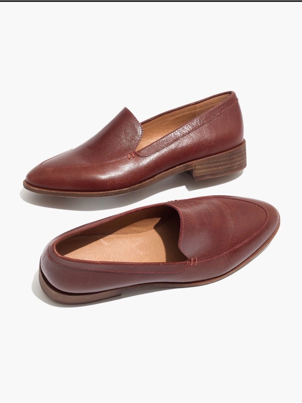 Madewell Women's Burgundy Leather Slip-On Loafers